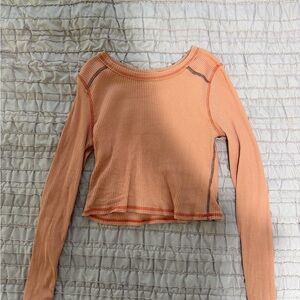 Wild Fable Coral Ribbed Long Sleeve Tee